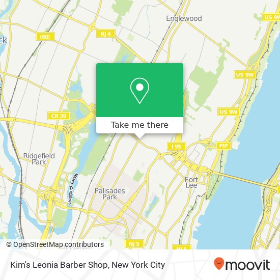 Kim's Leonia Barber Shop map