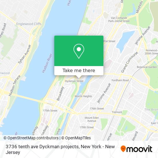 Mapa de 3736 tenth ave Dyckman projects