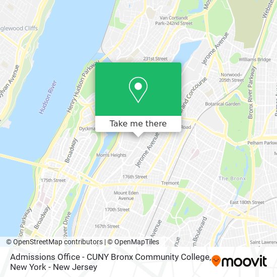 Mapa de Admissions Office - CUNY Bronx Community College
