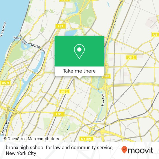 Mapa de bronx high school for law and community service