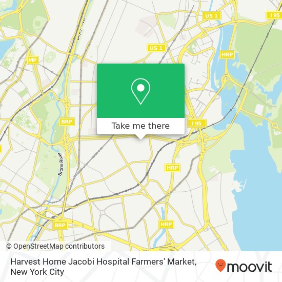 Mapa de Harvest Home Jacobi Hospital Farmers' Market
