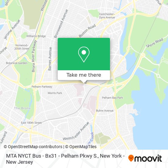 Mapa de MTA NYCT Bus - Bx31 - Pelham Pkwy S.