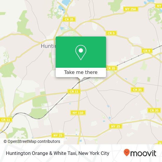 Huntington Orange & White Taxi map