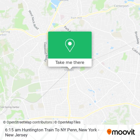 6:15 am Huntington Train To NY Penn map