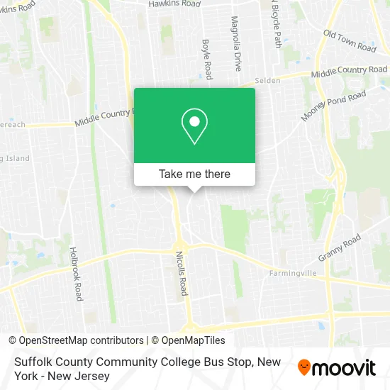 Suffolk County Community College Bus Stop map