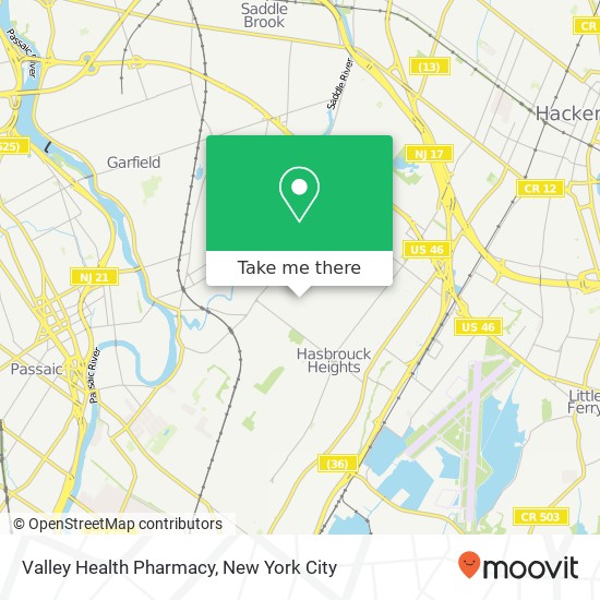Valley Health Pharmacy map