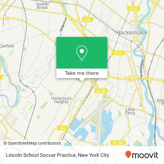 Lincoln School Soccer Practice map