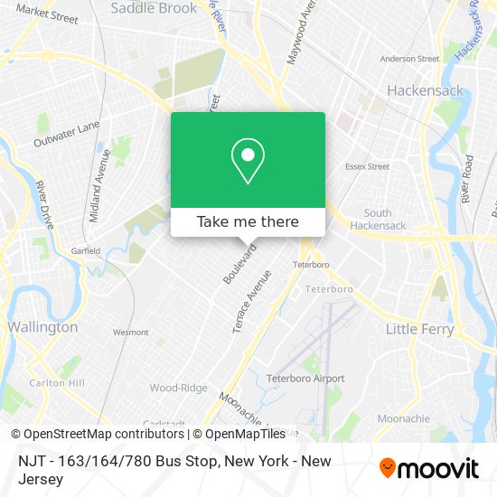 Mapa de NJT - 163/164/780 Bus Stop