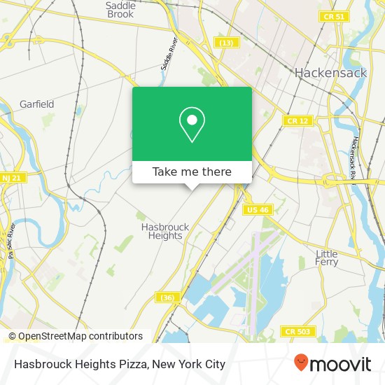 Hasbrouck Heights Pizza map