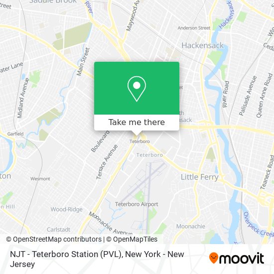 Mapa de NJT - Teterboro Station (PVL)