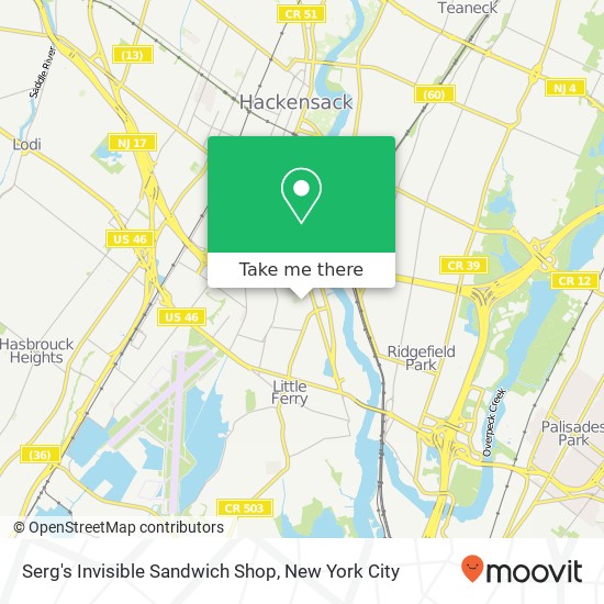 Mapa de Serg's Invisible Sandwich Shop