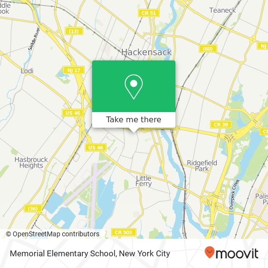 Memorial Elementary School map