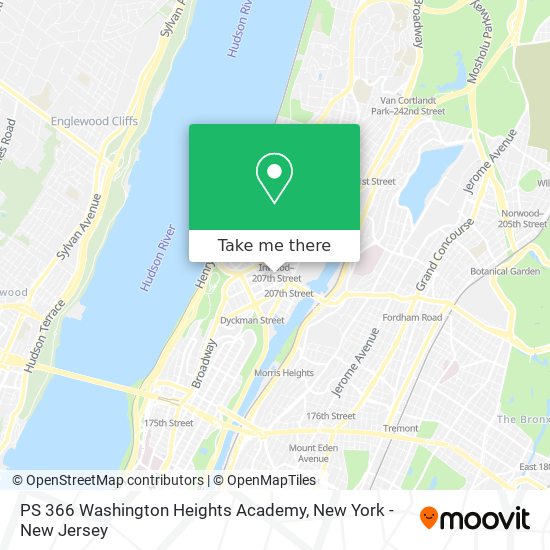 Mapa de PS 366 Washington Heights Academy