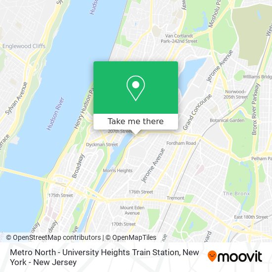 Metro North - University Heights Train Station map