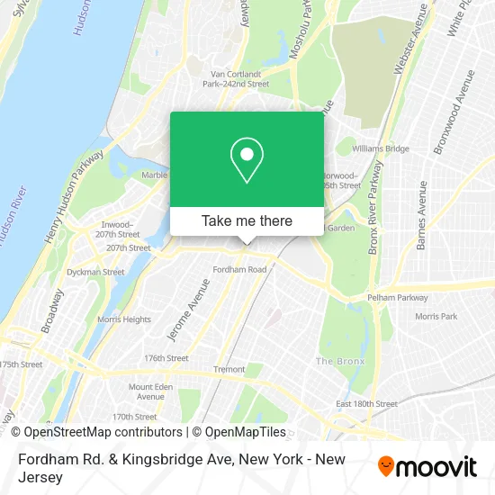 Fordham Rd. & Kingsbridge Ave map