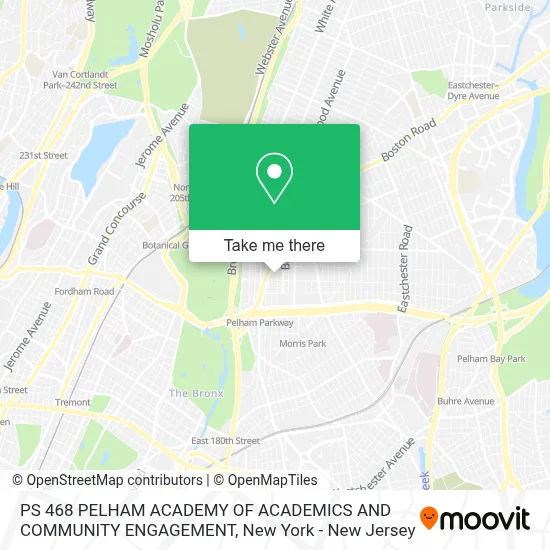 PS 468 PELHAM ACADEMY OF ACADEMICS AND COMMUNITY ENGAGEMENT map