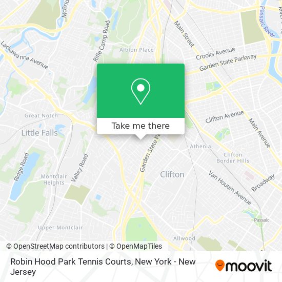 Robin Hood Park Tennis Courts map
