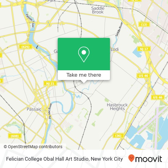 Mapa de Felician College Obal Hall Art Studio