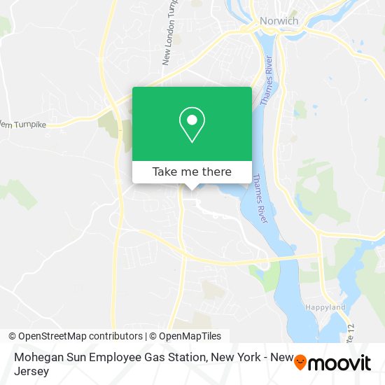 Mapa de Mohegan Sun Employee Gas Station