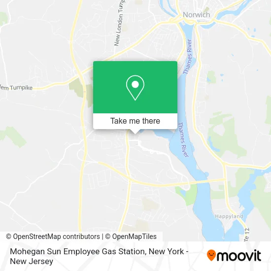 Mohegan Sun Employee Gas Station map
