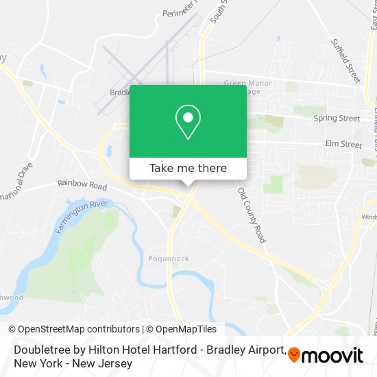 Mapa de Doubletree by Hilton Hotel Hartford - Bradley Airport