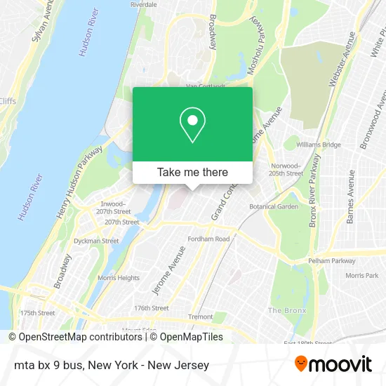 mta bx 9 bus map