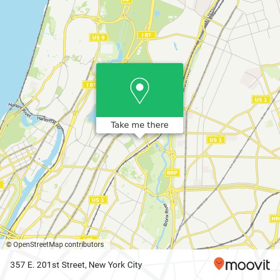 357 E. 201st Street map