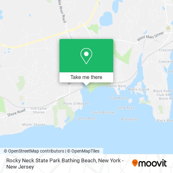 Mapa de Rocky Neck State Park Bathing Beach