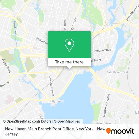 New Haven Main Branch Post Office map