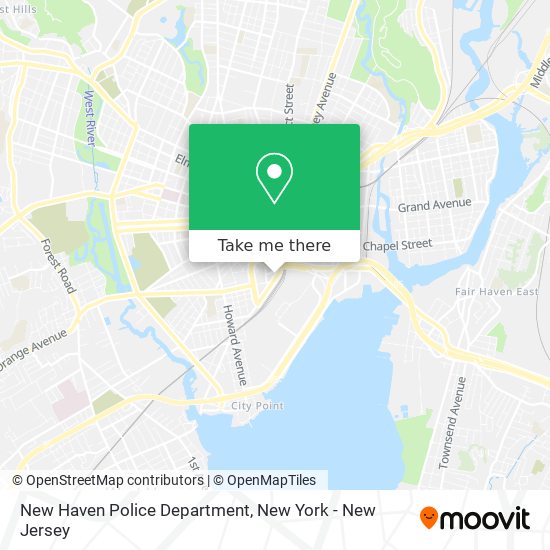 Mapa de New Haven Police Department