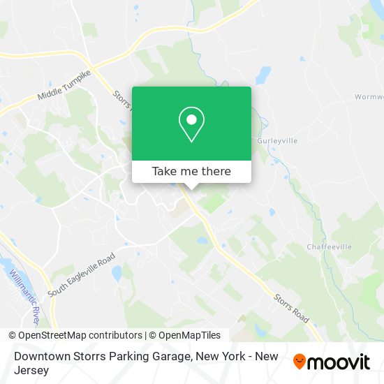 Mapa de Downtown Storrs Parking Garage