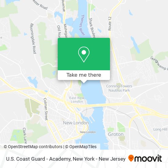 Mapa de U.S. Coast Guard - Academy