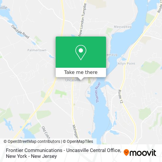 Mapa de Frontier Communications - Uncasville Central Office