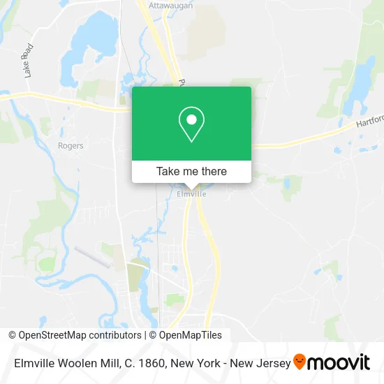 Elmville Woolen Mill, C. 1860 map