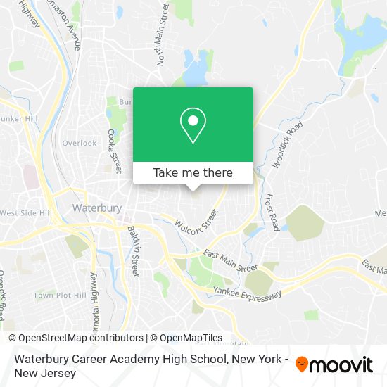 Waterbury Career Academy High School map