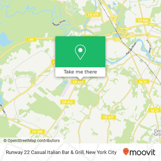 Mapa de Runway 22 Casual Italian Bar & Grill