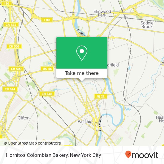 Mapa de Hornitos Colombian Bakery