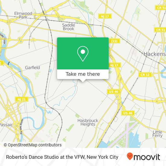 Roberto's Dance Studio at the VFW map
