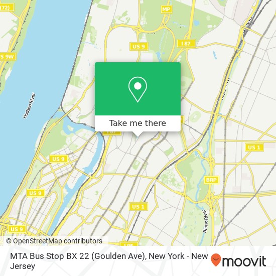 MTA Bus Stop BX 22 (Goulden Ave) map