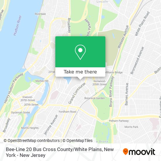 Mapa de Bee-Line 20 Bus Cross County / White Plains