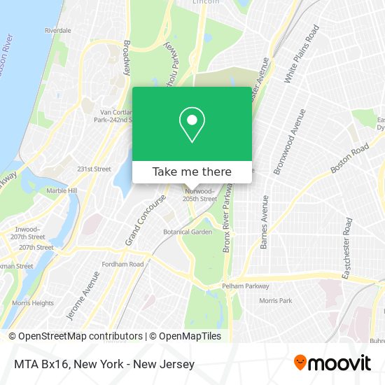 Mapa de MTA Bx16