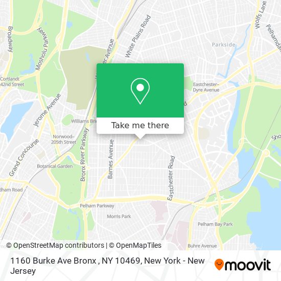 Mapa de 1160 Burke Ave Bronx , NY 10469