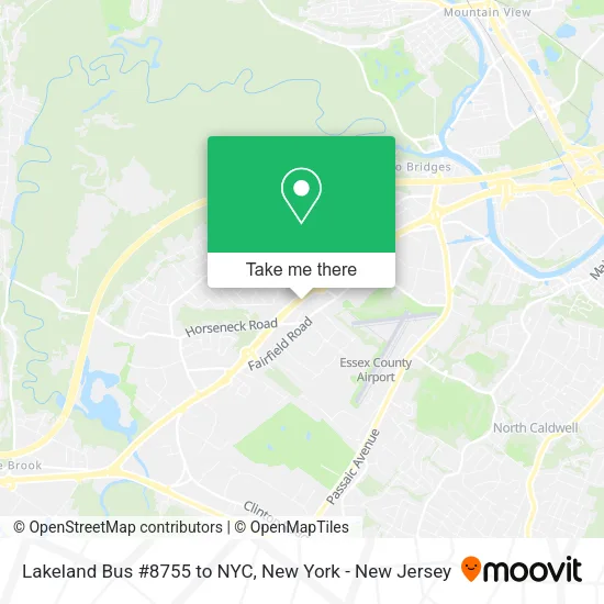 Lakeland Bus #8755 to NYC map