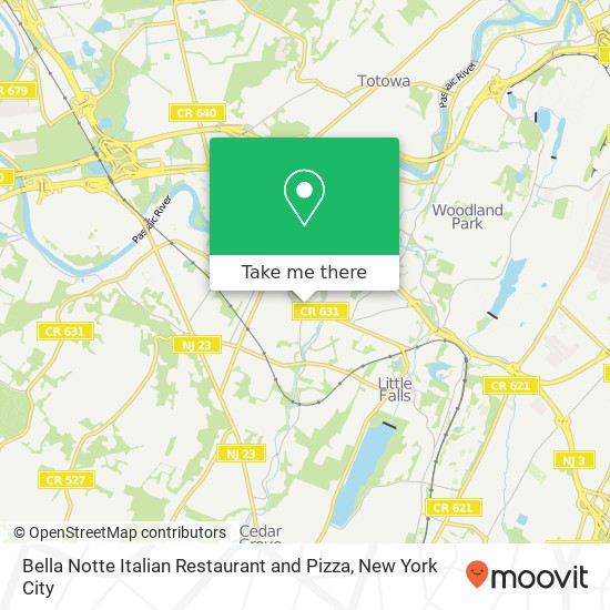 Mapa de Bella Notte Italian Restaurant and Pizza