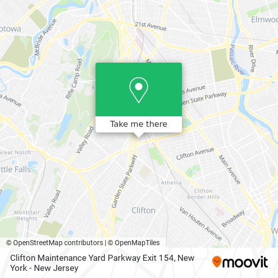 Clifton Maintenance Yard Parkway Exit 154 map