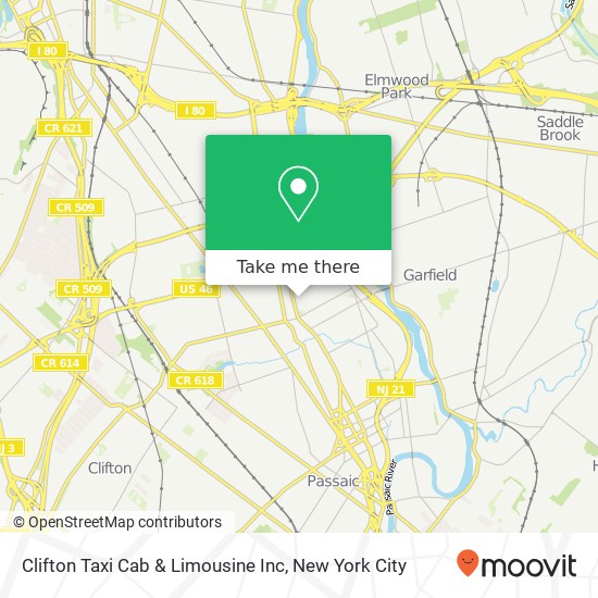 Mapa de Clifton Taxi Cab & Limousine Inc