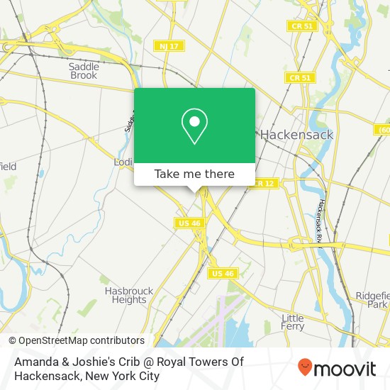 Mapa de Amanda & Joshie's Crib @ Royal Towers Of Hackensack