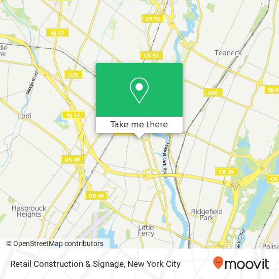 Retail Construction & Signage map