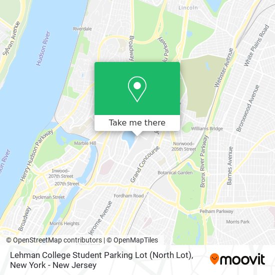 Lehman College Student Parking Lot (North Lot) map