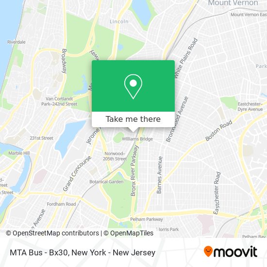 MTA Bus - Bx30 map